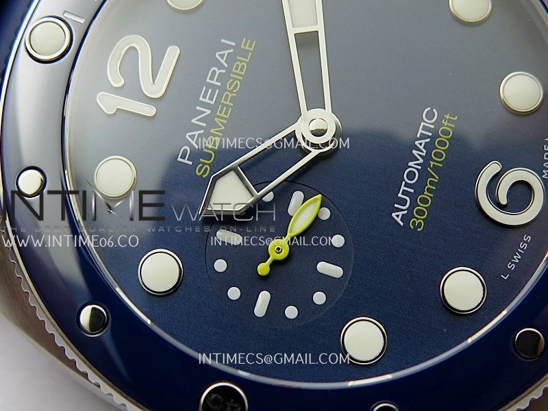 PAM1676 44mm Submersible VSF 1:1 Best Edition Blue Dial On Blue Rubber Strap P.900 Super Clone